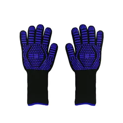 Premium Heat & Cut Resistant Silicone BBQ & Oven Gloves for Safe Cooking & Baking (2Pcs BBQ Gloves)