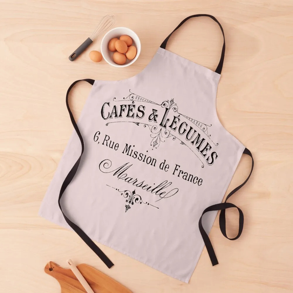 

French Typography - Cafe Apron Long Apron Customizable Apron Woman