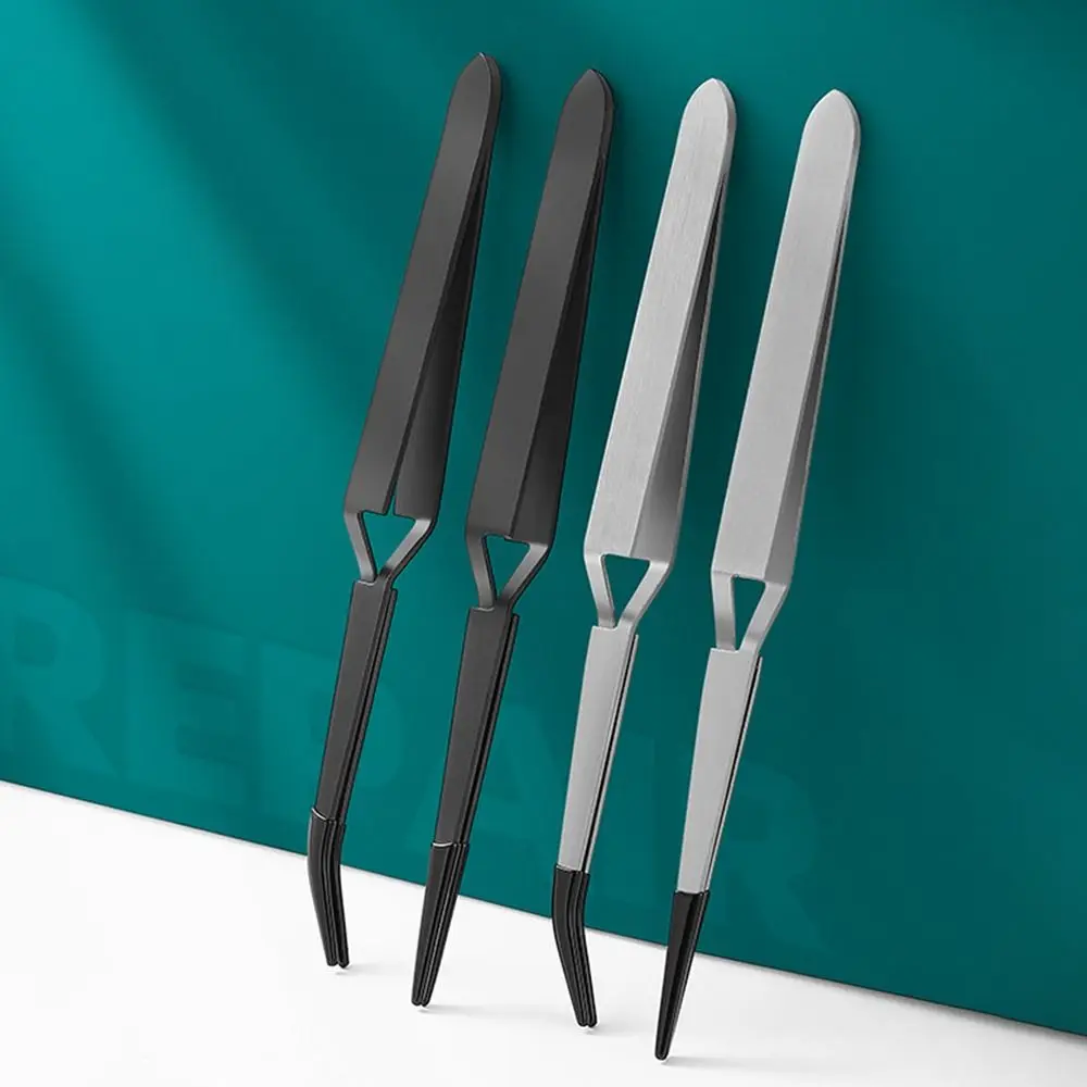 Accessories Stainless Steel Craft Tweezers Universal Tools Soldering Tweezers Silicone Cross Locking Tweezers