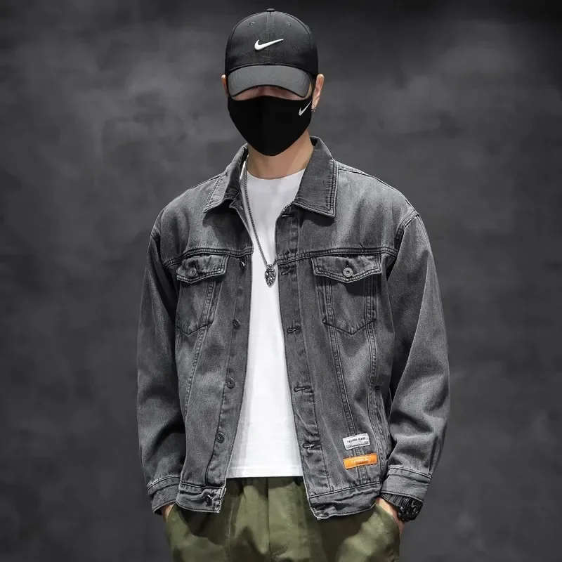 용수철 남성용 캐주얼 코튼 데님 재킷, 클래식 스타일 패션, 슬림 워싱 레트로 청바지 코트, 남성 브랜드 의류, 신제품