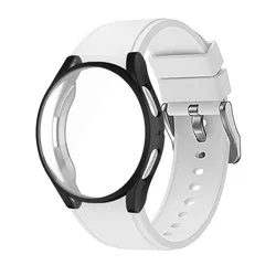 Premium Strap and Protective TPU Case with Bracelet - Soft and Durable Cover - Watch 6 Classic 43mm (Black White)