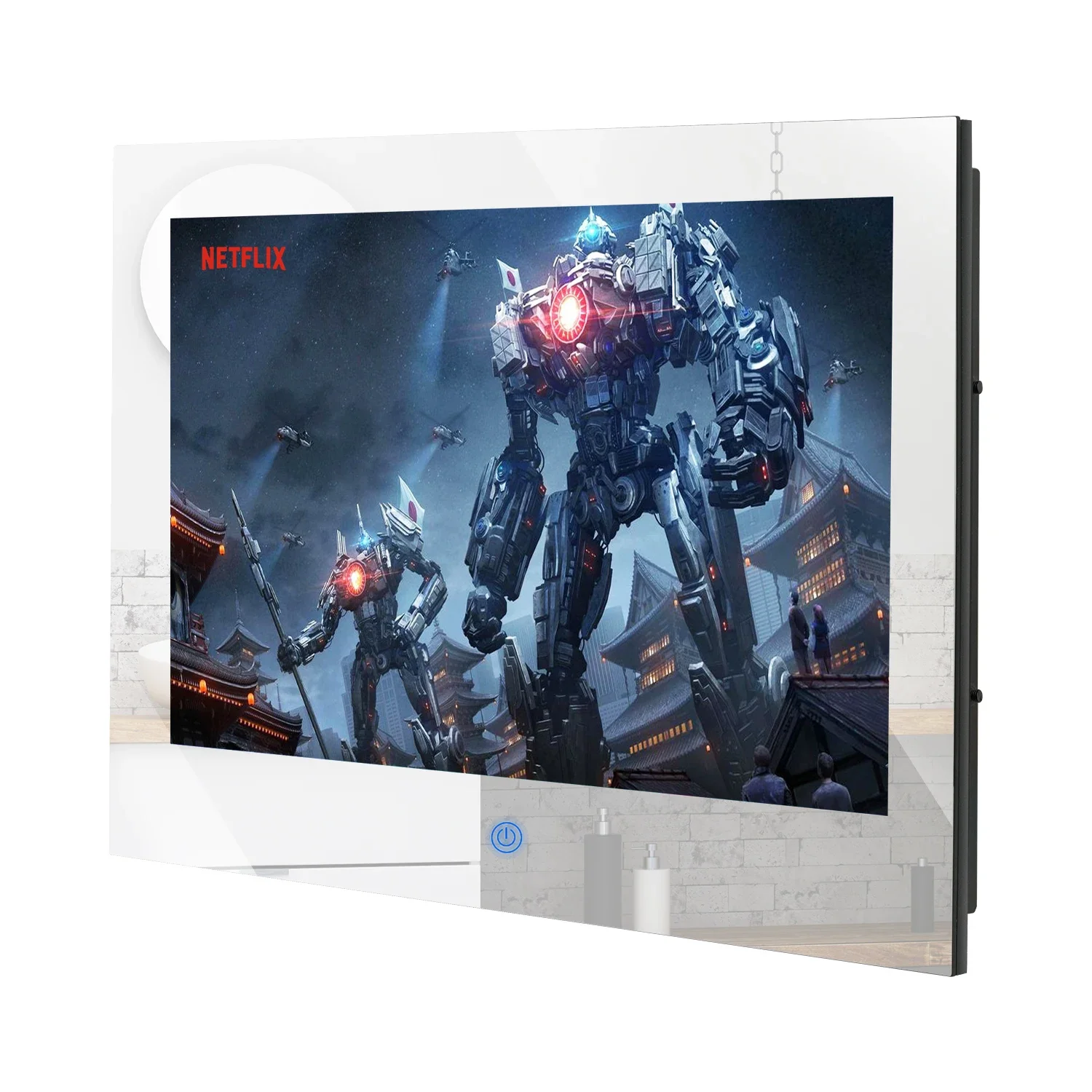 

Haocrown 15.6 Inch Waterproof Mirror TV for Bathroom Built-in Updated Smart Android 11 System Digital TV Tuners Wi-Fi Bluetooth