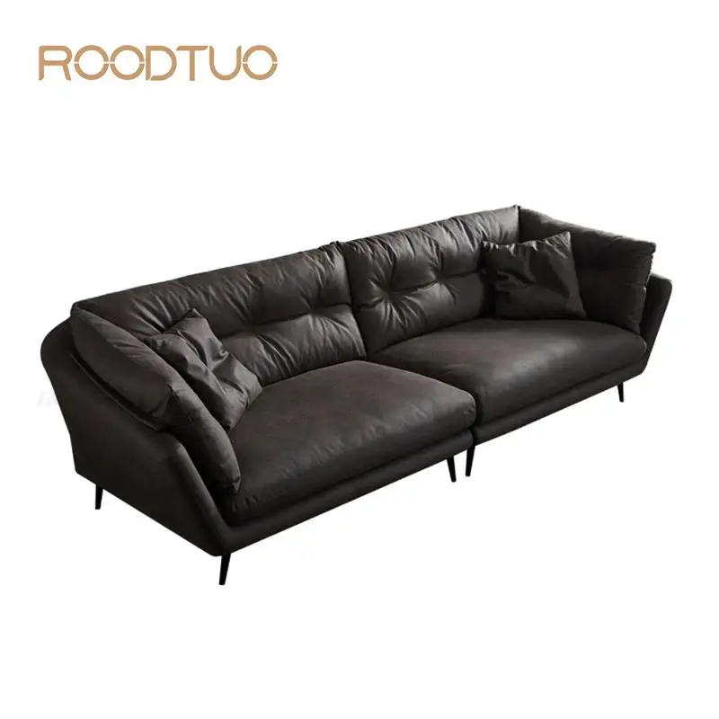 

Roodtuo Lazy Sofa For Sleeping Reading Soft Backrest Low Profile Grey Мебель Для Прихожей اريكة استترخاء Minimalist Design Couch