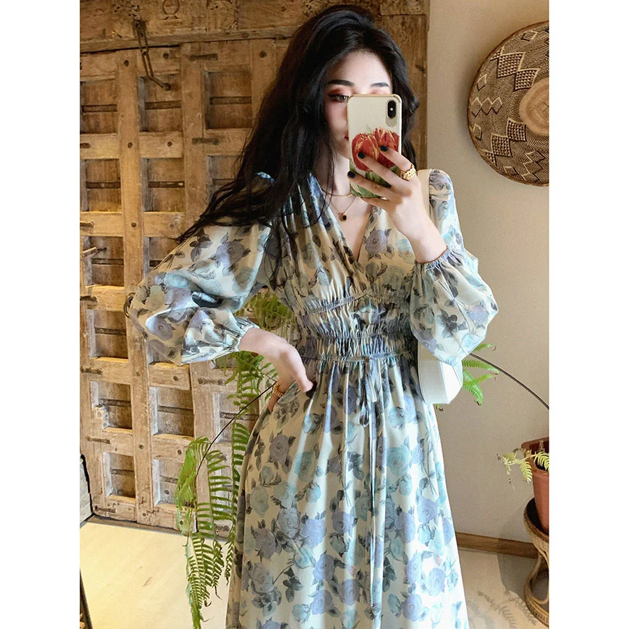 

Romantic Rose Two tone Embroidery Printed Dress