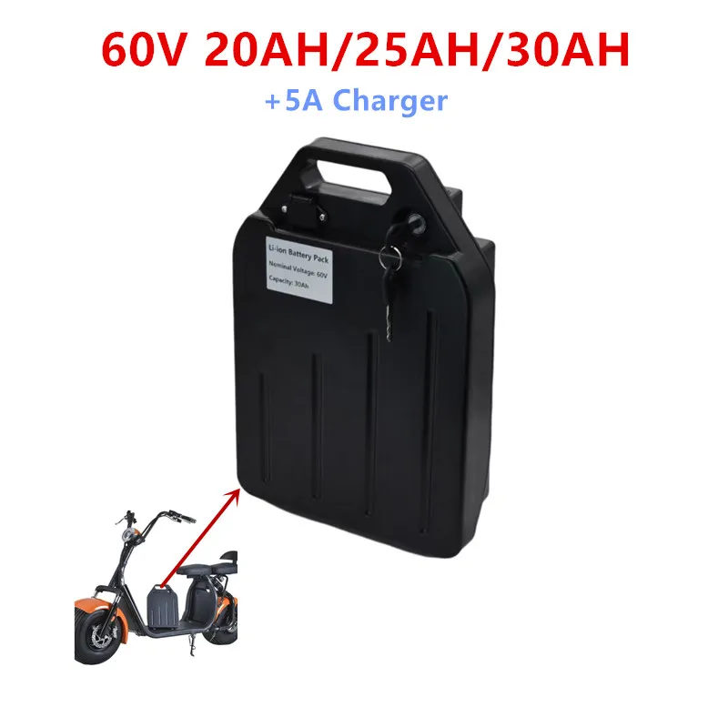 

60v 20Ah 25Ah 30ah Lithium Battery For Two Wheel Foldable Citycoco X7 X8 X9 Fat Tire Scooter Removable Batteria With 5A Charger