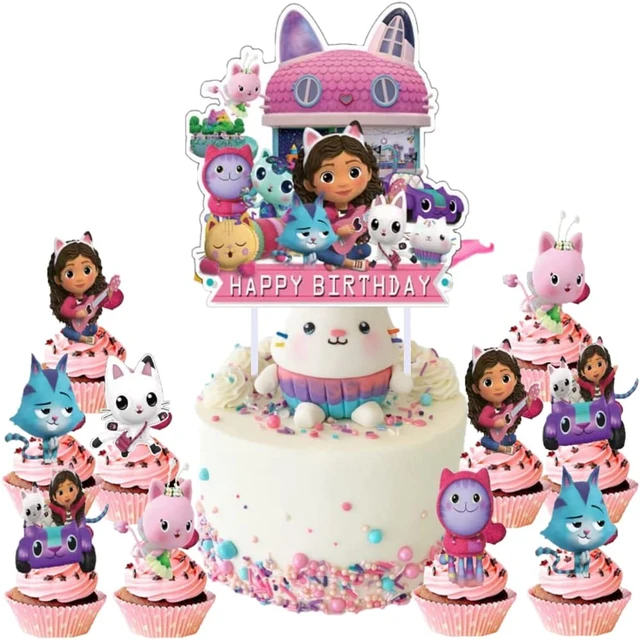 Gabby Dollhouse Birthday Cake Topper Set decorazioni Cat Theme Set Supply  Party Decor Gabbys Doll house per Chil - AliExpress