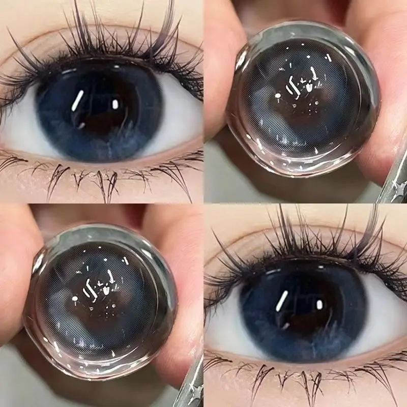 JeweLens Blue Cosmetic Contact Lenses with Black Pupil - 6-Month Wear, 1 Pair