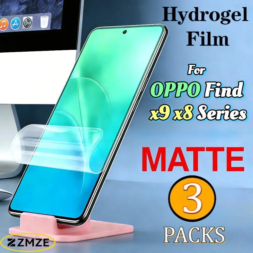 OPPO Find X9 Ultra X9+ X9S Pro X8S X8S+ X8 X8 Ultra X9 X9 Proシリーズ用フロスト加工スクリーンプロテクター3枚入り ソフトハイドロゲルフィルム