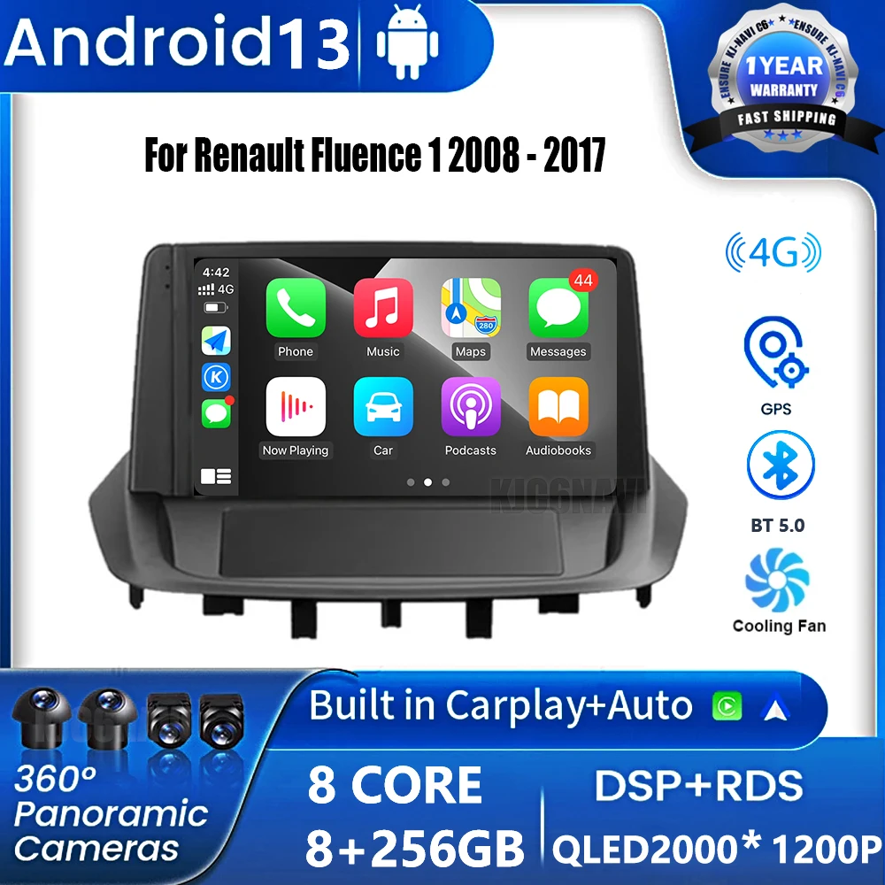 

Автомагнитола для Renault Fluence 1 2008-2017, Автомобильный плеер для Carplay, Android, автонавигация, стерео, беспроводной, GPS, Bluetooth, Wi-Fi, мультимедиа