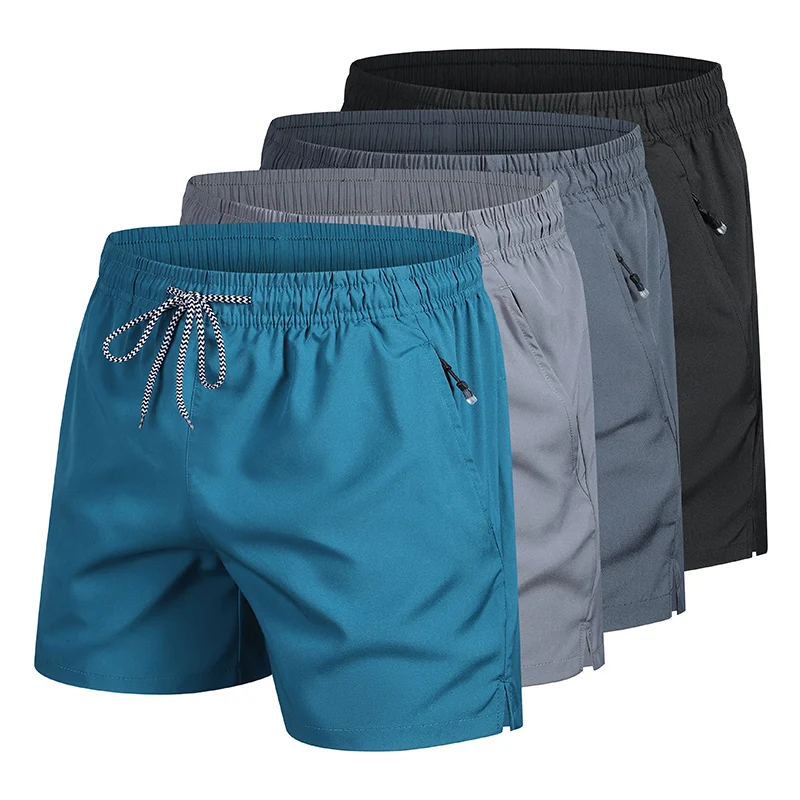 2025 New Summer Men's Beach Shorts Beach New Models Solid Color Fashion Leisure Comfortable Elastic Waist Double Pockets Cool 1