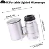 60X Illuminated Microscope Portable Handheld Jeweler Magnifier With LED Light Mini Pocket Magnifying Glass For Home And Office 2