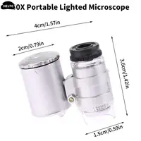 60X Illuminated Microscope Portable Handheld Jeweler Magnifier With LED Light Mini Pocket Magnifying Glass For Home And Office 2