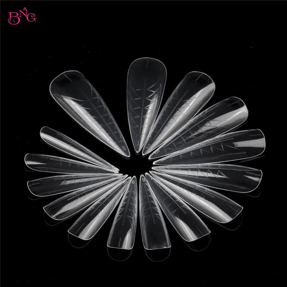 Dual Nail Forms BNG 75/150Pcs For Poly Extension Gel Stiletto Nail Molds For Builder Gel Solid Glue Art Nail forms
