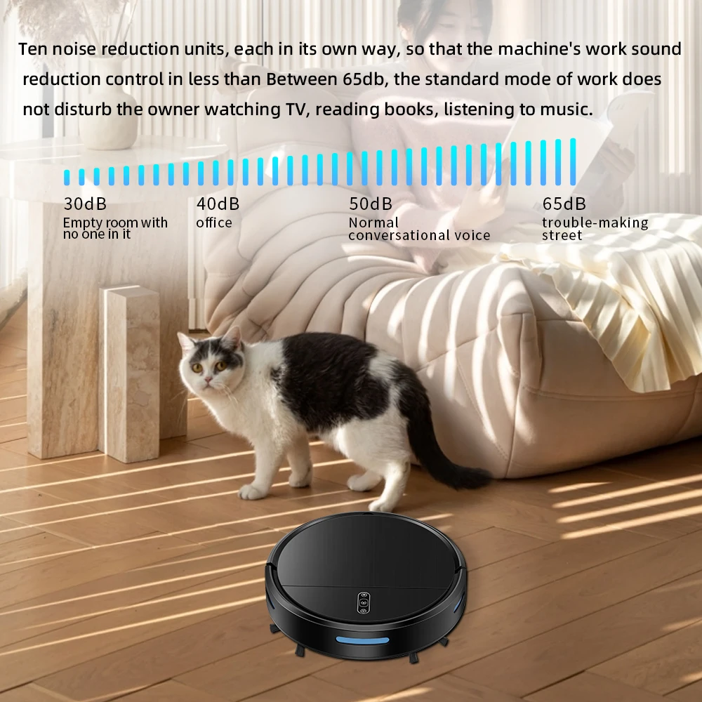 3 in 1 Robot Vacuum Cleaner 120 Mins Runtime Slim Automatic Self-Charging Wi-Fi/App/Alexa Control Ideal for Pet Hair Hard Floor