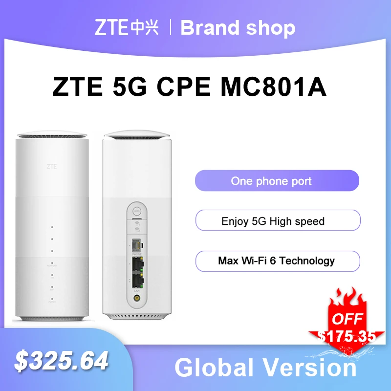 New Zte Mc801a Cpe 5g Router Wifi 6 Sdx55 Nsa+sa N78/79/41/1/28 802 ...