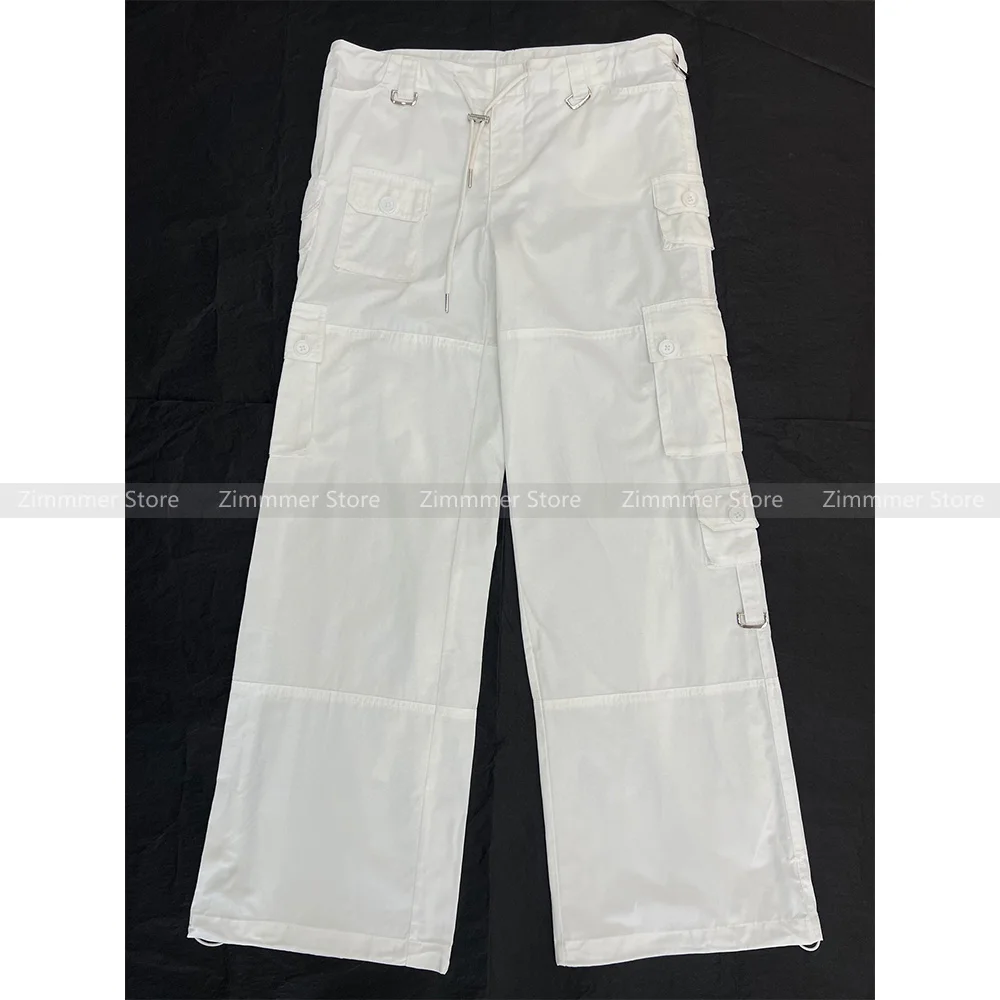 

High quality! Niche 24 New Spice Girls Sexy Low Waisted Card Across Work Pants Rope Loose Straight Trousers