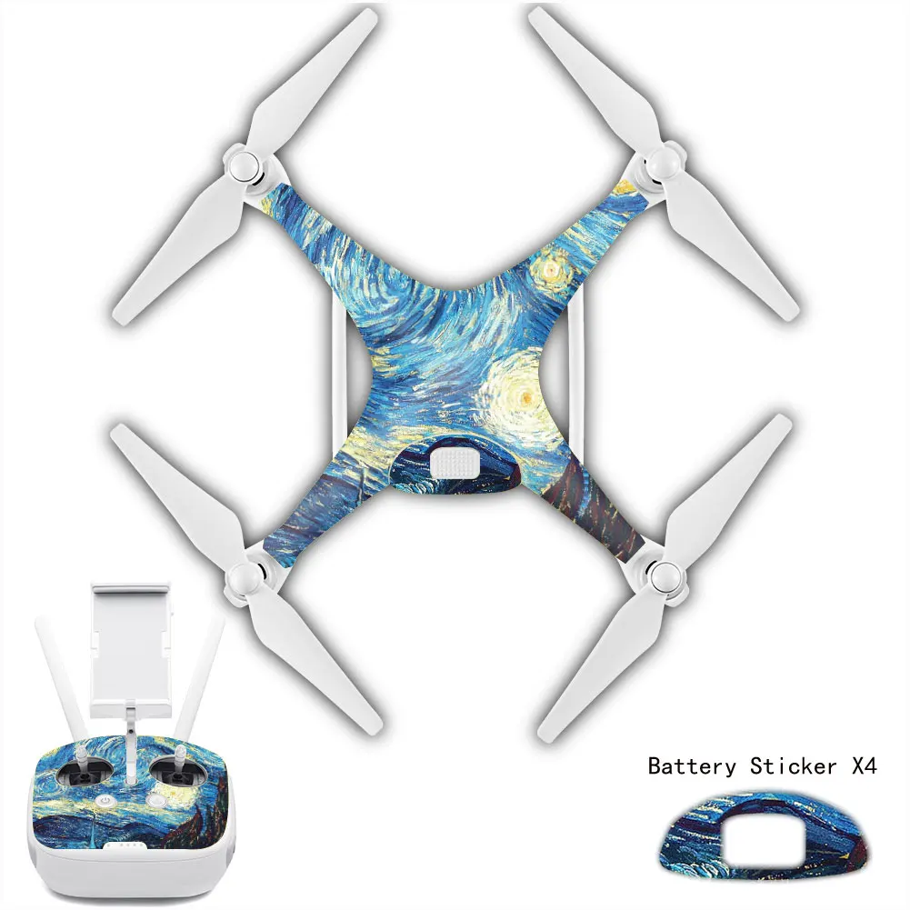 Drone Decals Waterproof Skin Protective PVC Stickers Drone Body Arm Remote Control Protector for DJI Phantom 4 Accessories 