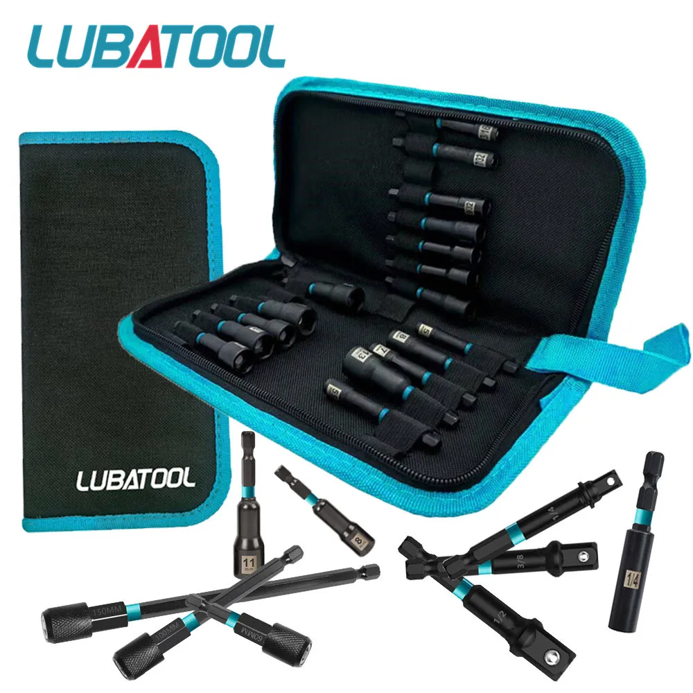 Libraton 21PCS Magnetic Nut Driver Set, Impact Drill Driver Bit Set 1/4", Metric And SAE Nut Driver, Impact Socket Adapters, Bit Holder, Quick-Release Extensions With Storage Bag - View #5