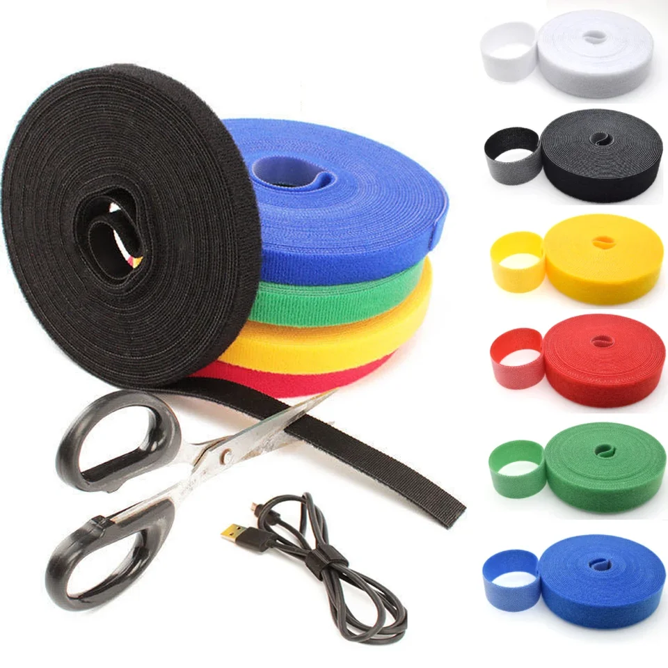 Nastro autoadesivo Fascette per cavi riutilizzabili Cinghie per cavi Nastro Accessori fai da te 10/15/20/25mm 5 metri  15