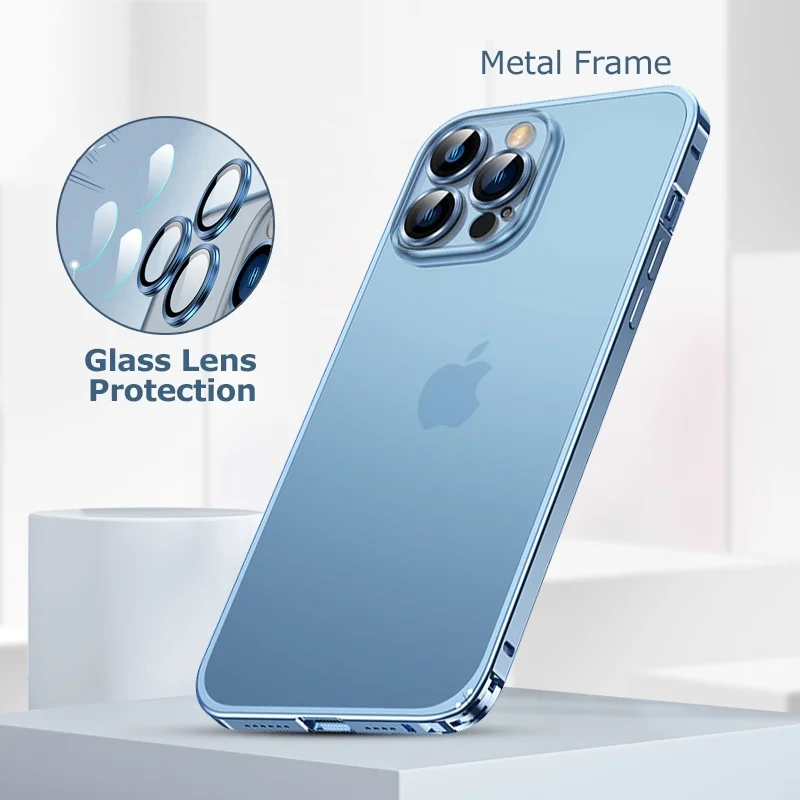 Sierra Blue Bumper Case For Iphone 13 Pro Max 2021 12 Mini 11 13pro 12pro  Xs Xr Iphone13 Silicone Metal Frame Phone Accessories - Mobile Phone Cases  & Covers - AliExpress