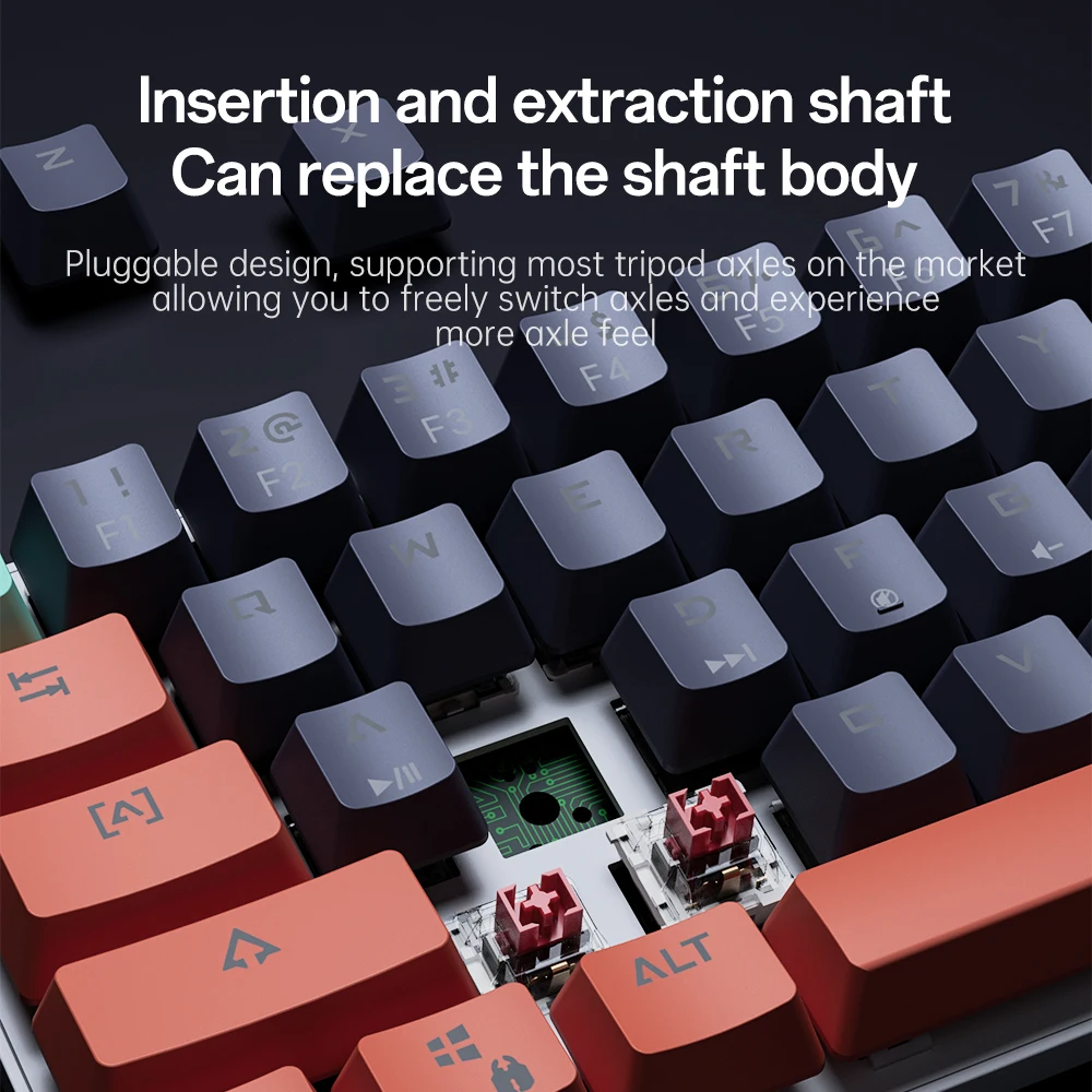 Enhanced LED Backlit Gaming Mechanical Keyboard with Red Switches - 61 Keys, USB Wired