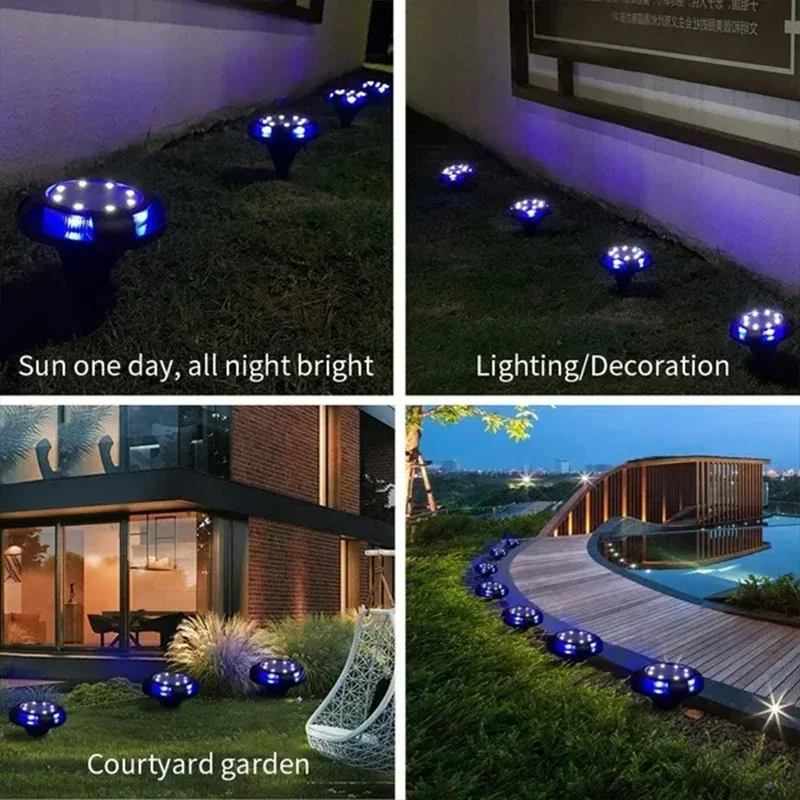 12LED Solar Power Disk Light Outdoor Garden Solar Underground Light Deck Light S