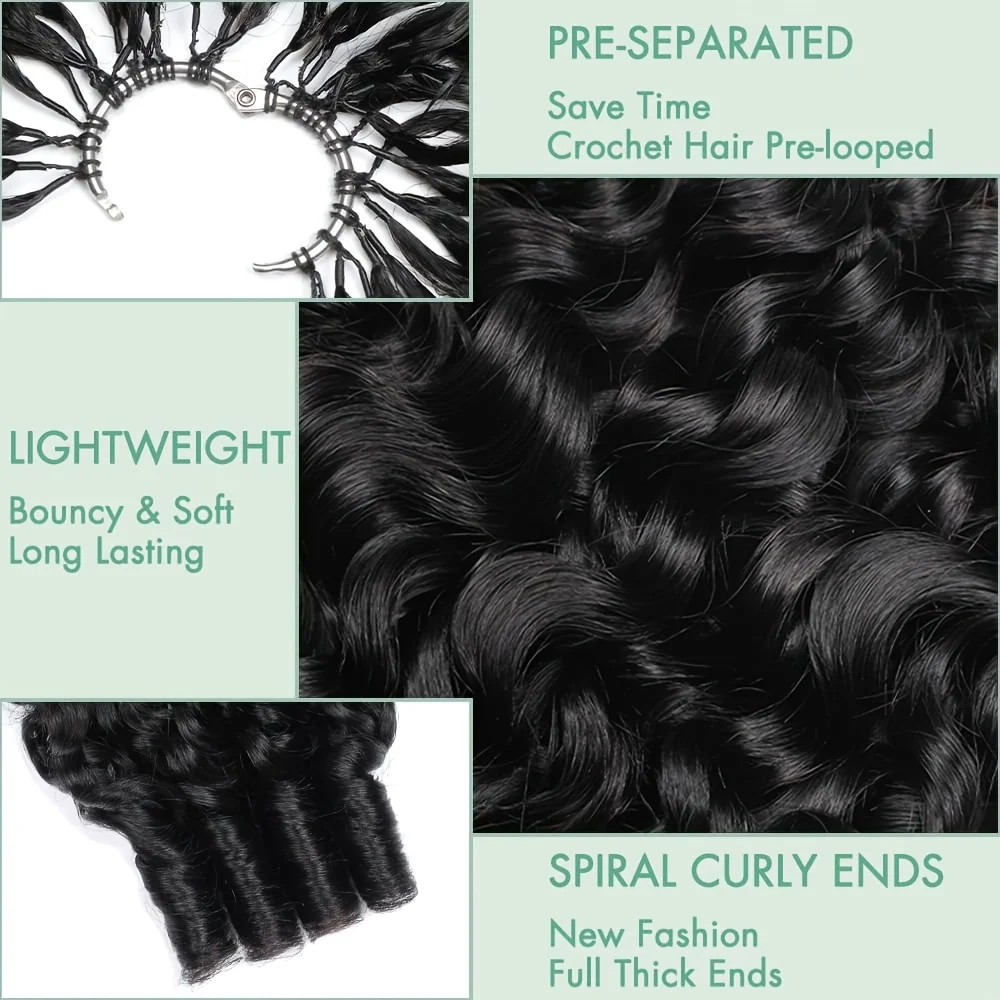 Burmese Deep Curly Pre Looped Feather Crochet Human Hair For Black Women Pre Separated Knotless Burmese Curly Hair For Braiding 4