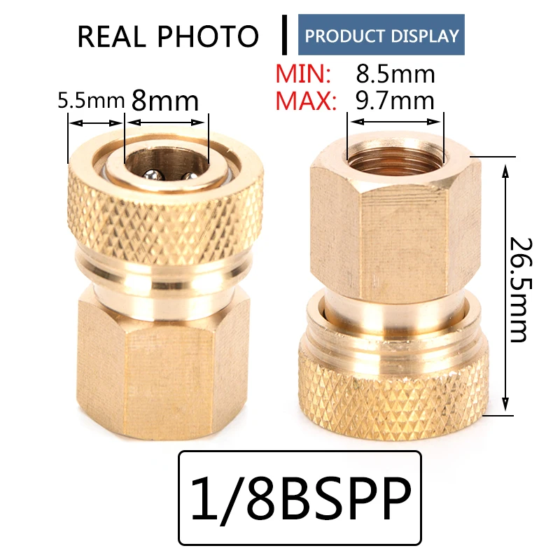 2pcs BSPP Thread Copper Quick Connect Couplings Fittings NPT Quick Disconnect Release Air Refilling Adapter M10 Coupler Sockets quick connect fittings