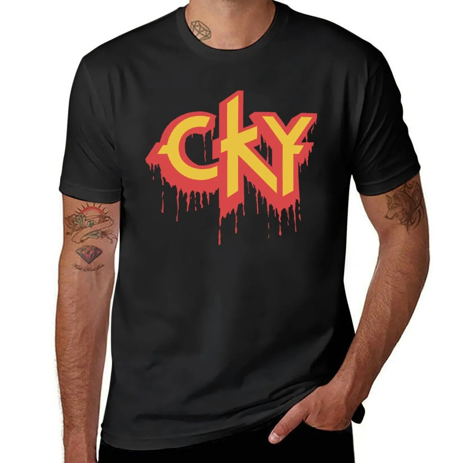 CKY 스케이트보드 티셔츠, 그래픽 동물 프린트, 남아용 귀여운 상의, 남성 티셔츠
