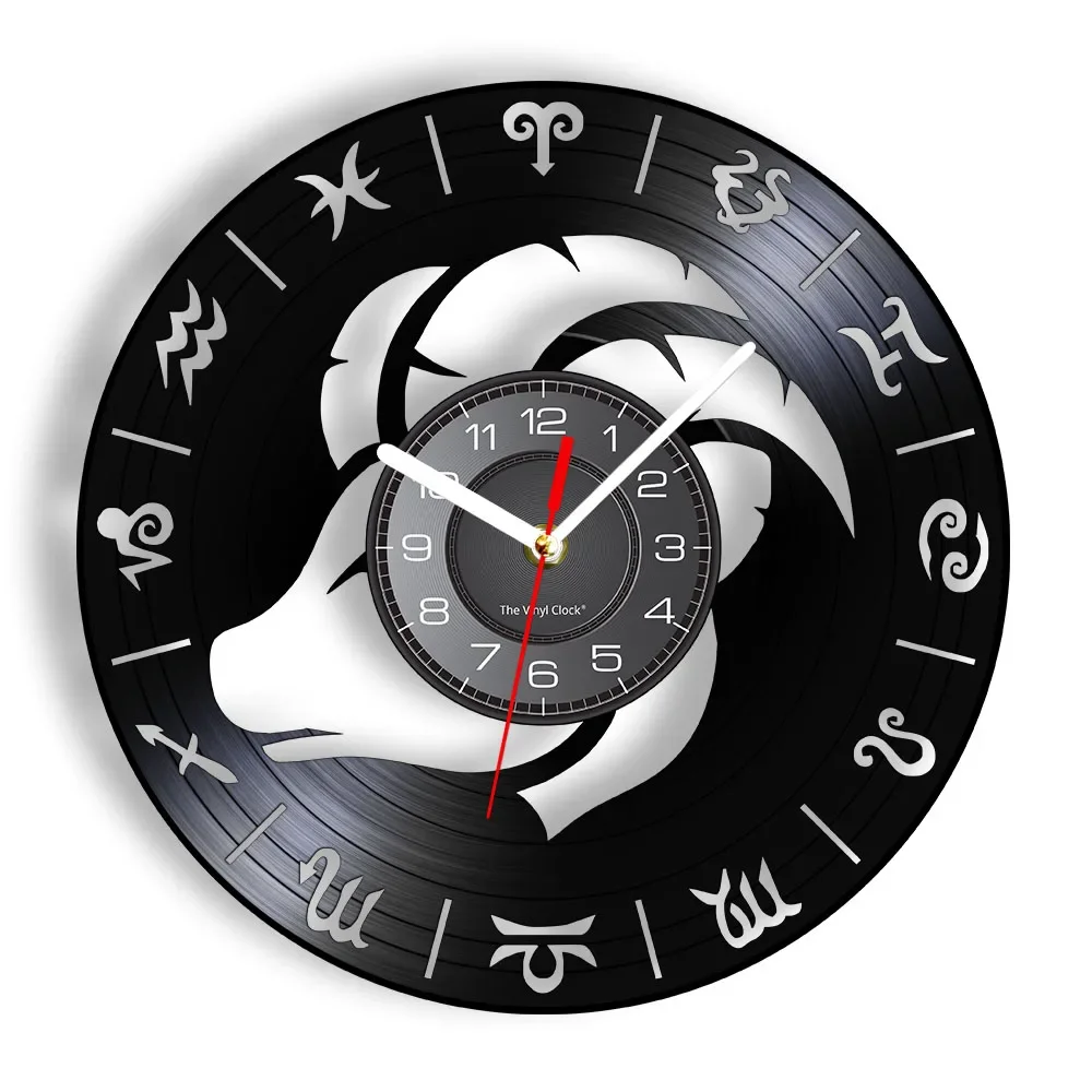 

12 созвездий Астрология Ретро виниловая пластина настенные часы созвездия влюбленные настенные часы украшение для дома