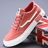 Red Canvas Casual Shoes For Men Comfortable Low Cut Vulcanized Shoes Men Lace-Up Lightweight Flat Sneaker Men espadrilles hommes 3