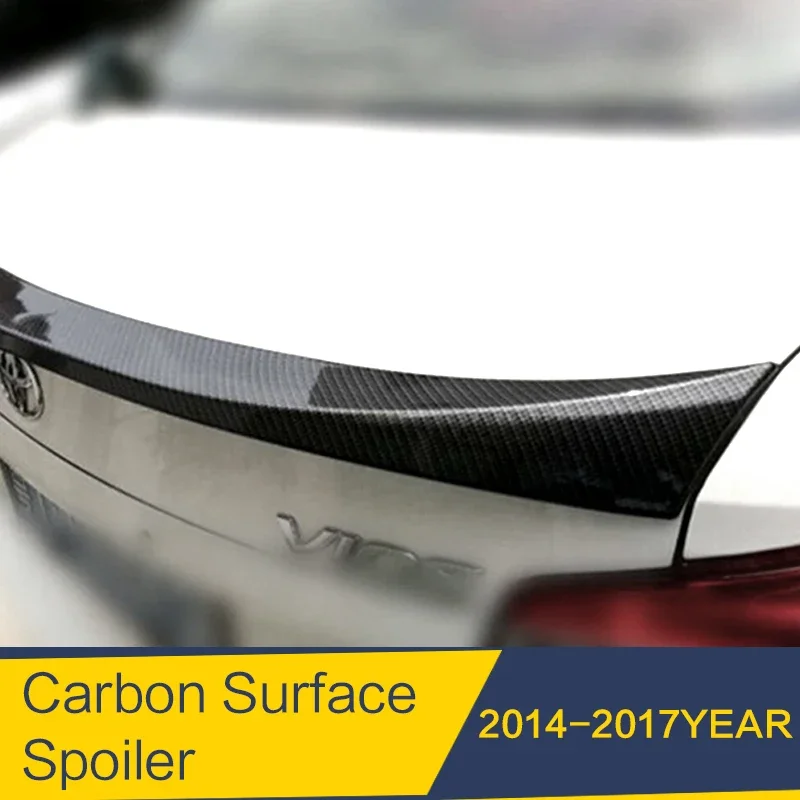 

Rear Trunk Lid Car Spoiler Wing ABS Material Carbon Surface Sport Car Rear Wing DIY Paint For Toyota Yaris L Vios 2014 - 2017
