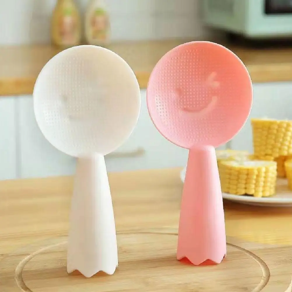 Non-Stick Plastic Rice Spoon Cute Face Rice Spatula Scoop Cooker Long Cooking Scoop Kitchen Utensil Tableware Tools