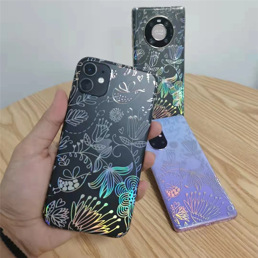 

Colorful 50pcs 3D Transparent Embossed Back Film Sticker for Blade Cutting Machine Universal Decorative Back Cover Flim Skin