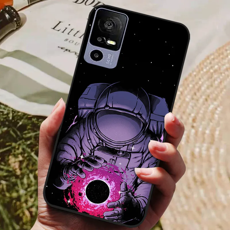 Silicone Back Cover Phone Case with Soft Bumper - Black