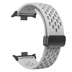 Breathable Silicone Sports Strap with Magnetic Buckle for Redmi Watch 4 (Light Grey)