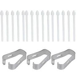 Premium Touch Stylus Replacement Nibs with Clip for Tablets and Smartphones (White 15PCS)