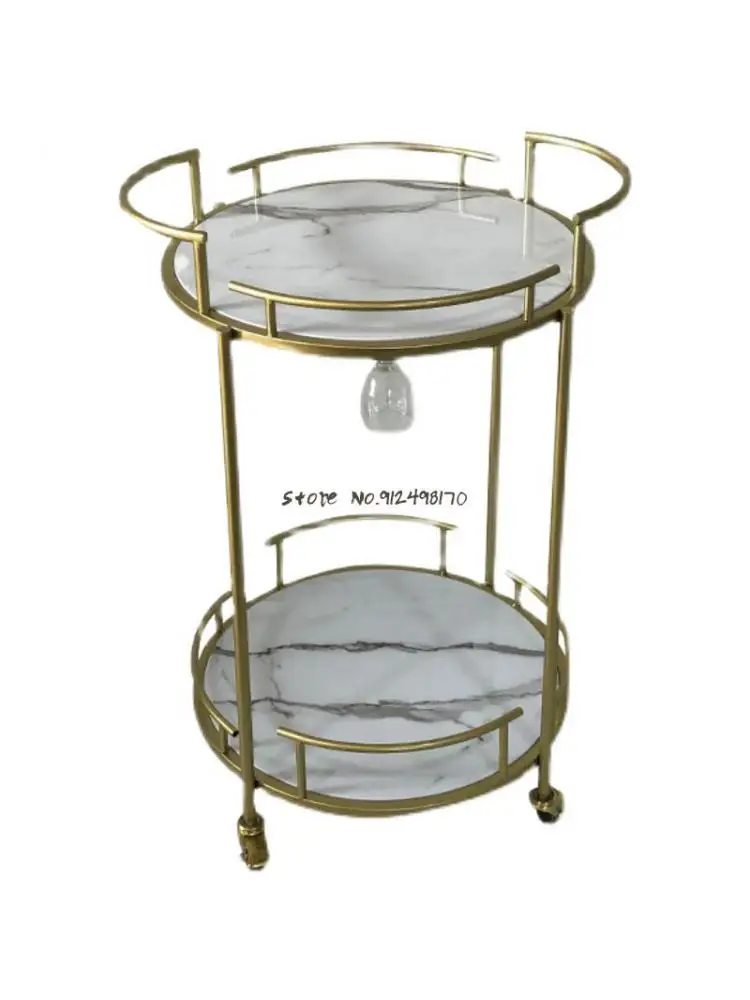 European style dining car trolley round household living room tea car showroom restaurant wine beauty shop hair salon tool