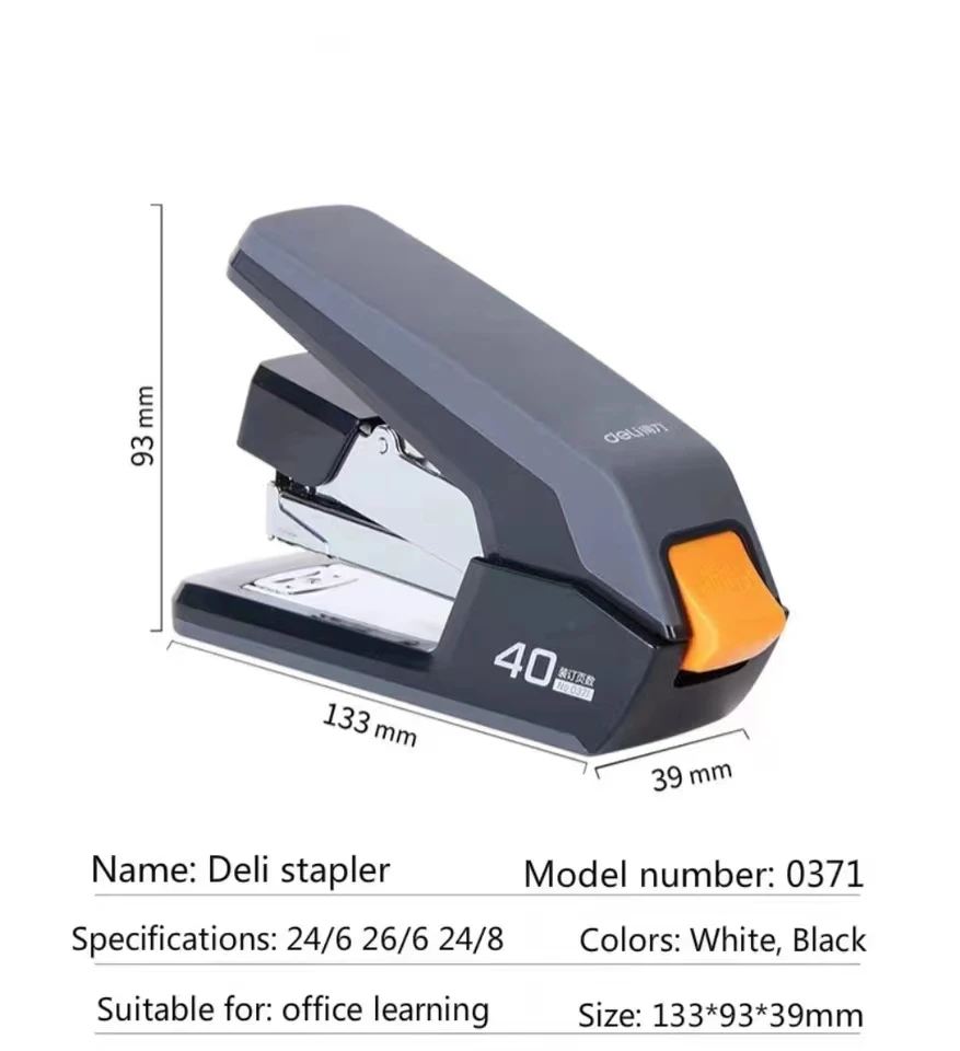 Deli 40 Sheets Heavy Duty Stapler Effortless Paper Binder School Supplies Stationery Sta