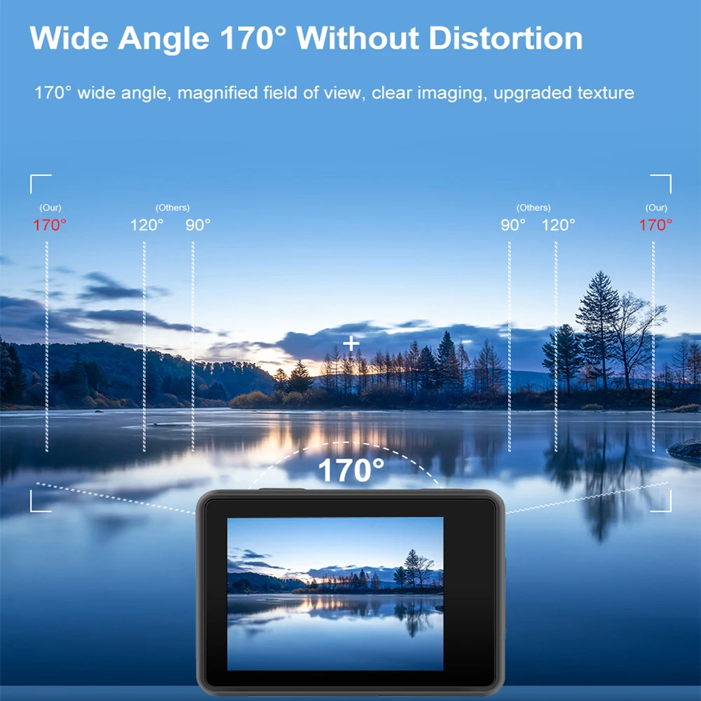 Ultra HD 4K/60fps 24MP DVR WiFi 2" 170D Underwater 30M Helmet Vedio Sport Anti-Shake Action Camera With Sony 386 Fisheye Lens 4