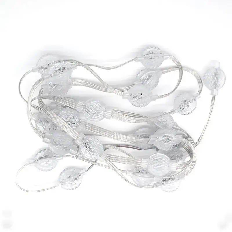 30 Pixels/Set 23mm Addressable RGB 3D LED Pixel Ball Light DC12V WS2811 IC 2LEDs/0.48W IP68 Clear/Black Wire 3 core xConnect