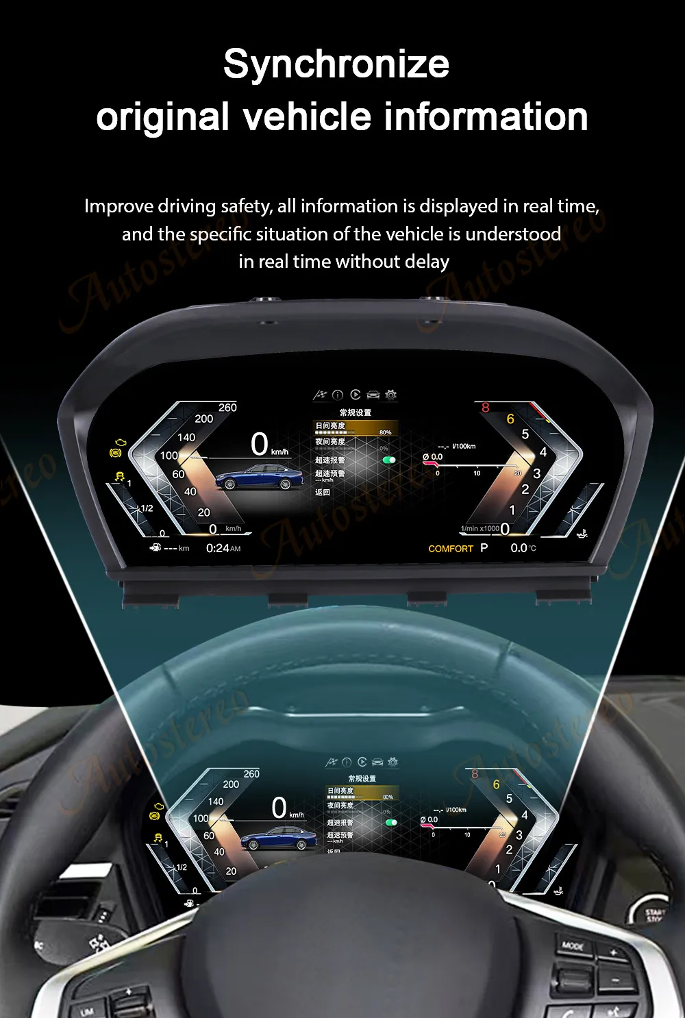 Speedmeter Carplay Version For BMW 1 F20 F21 F22 F52 X1 F48 Car Digital Cluster
