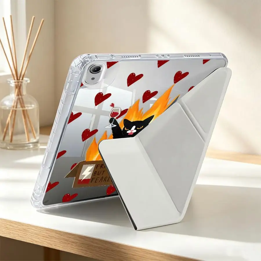 Premium Tablet Case with Pen Slot and 'Fragile But Fearless' Design