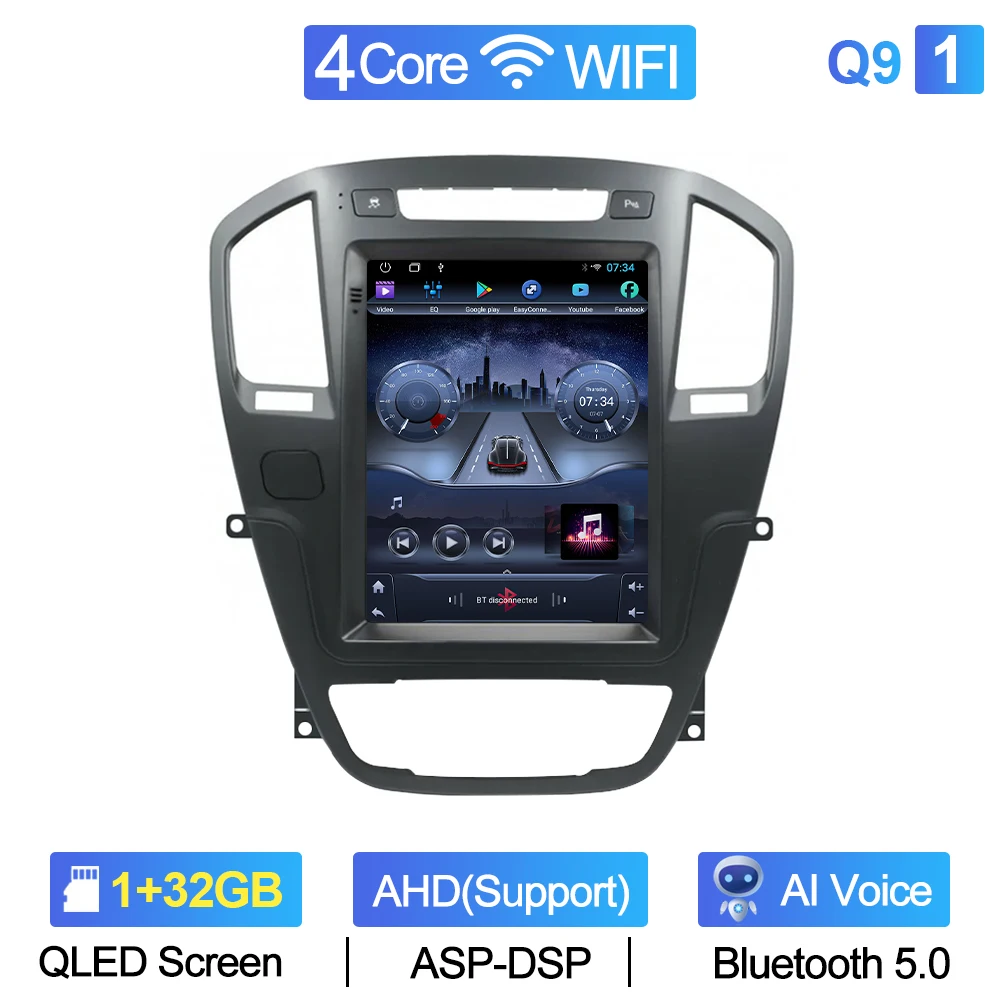 Caxi rádio do carro para buick regal opel insignia 1 2009-2013 estilo tesla carplay android auto multimídia 2 din reprodutor estéreo gps dvd