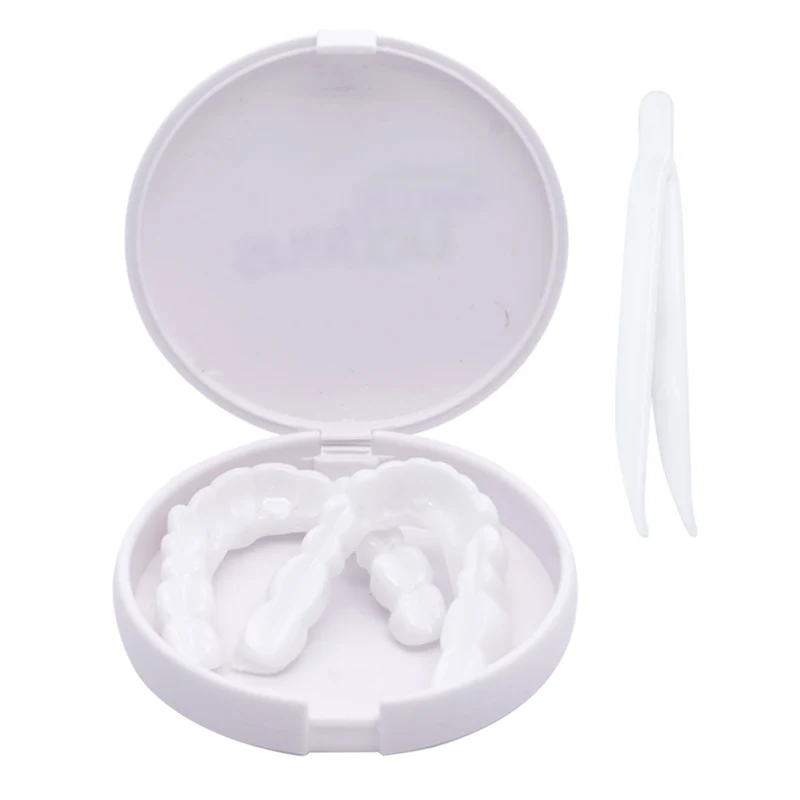 Dental Adjustable Fake Tooth Cover Temporary Resin False Braces with Box Perfect Fit Teeth Whitening Snap On Smile Veneers