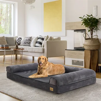 XXXL Large Calming Dog Bed Orthopedic Memory Foam Sofa Couch Waterproof Removable Cover Plush Mat for Small Medium Large Dogs 3