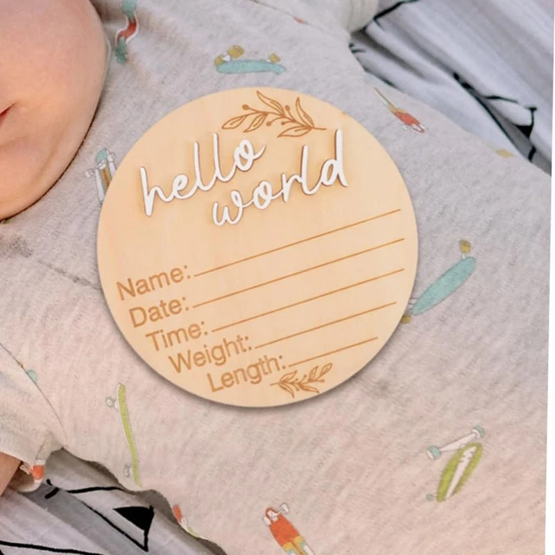 A85Q-6PCS Bulletin Board Pendant Commemorative Plaque Wooden Name Announcements Announcement Board Announcement Round Wood