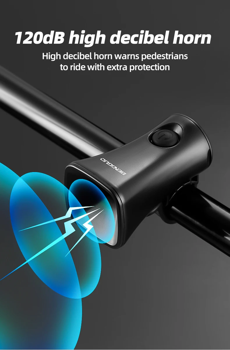 Description Picture 6 of itemX-TIGER Bicycle Bell Square Rechargeable Bike Motorcycle Electric Anti-theft Alarm Horn Loud Alarm Ring Bell Cycling Accessories