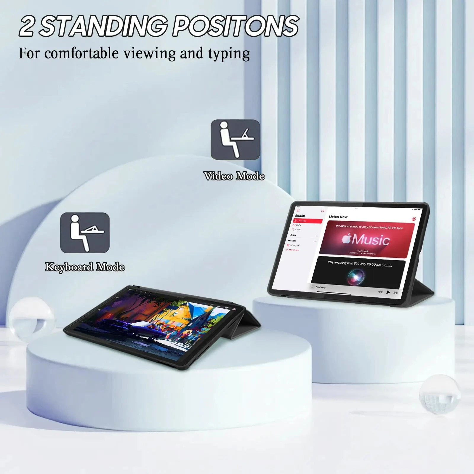 Ultra Slim TPU Soft Back Cover with Tri-Fold Magnetic Stand