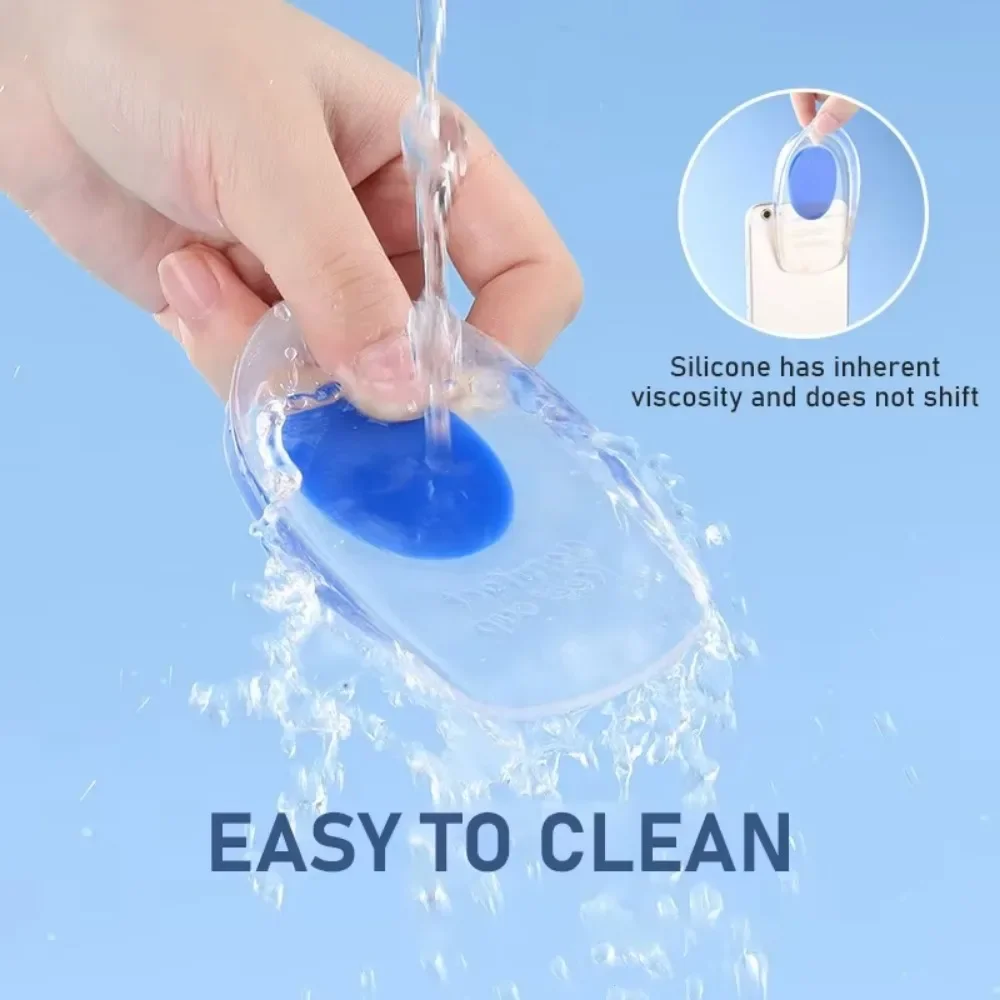 2pcs Silicone Gel Insoles for Plantar Fasciitis Heel Spur U-shaped Pain Relief Protective Inserts Soft Pads for Men Women